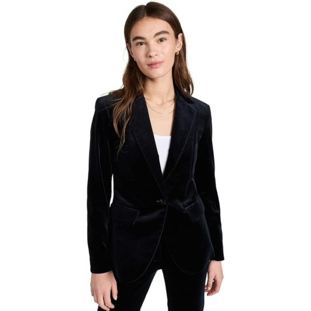 Theory Velvet Riding Blazer (Size 6) NWT Midnight Blue Fall Holiday